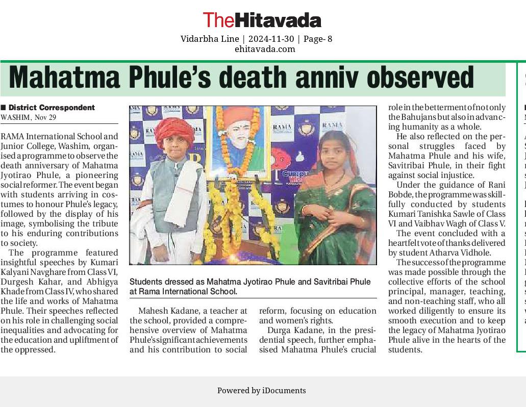 Mahatma Phule's death anniv observed